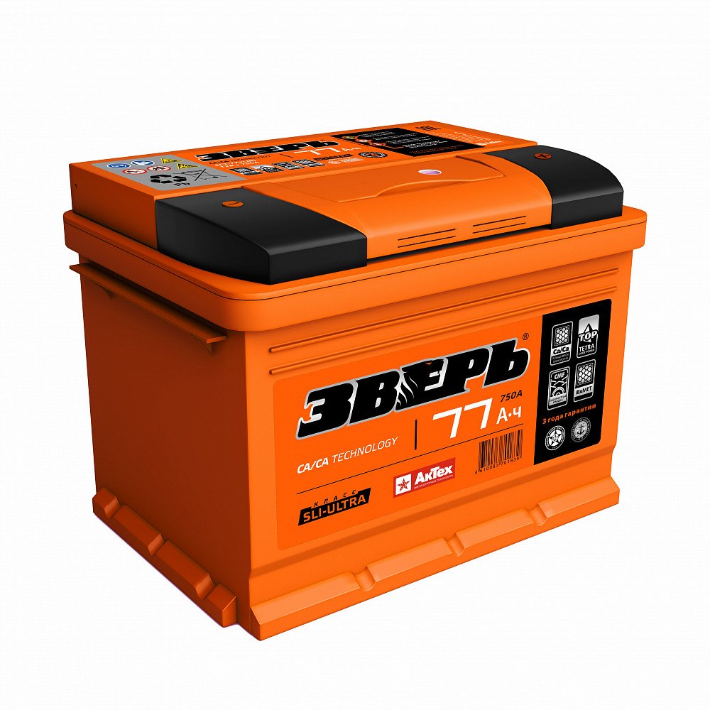 Аккумулятор Зверь ZVK 77-3-R 12V 77Ah 750A R+