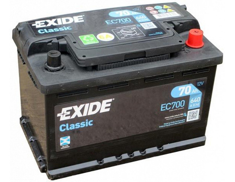 Аккумулятор Exide Classic EC700 12V 70Ah 640A R+