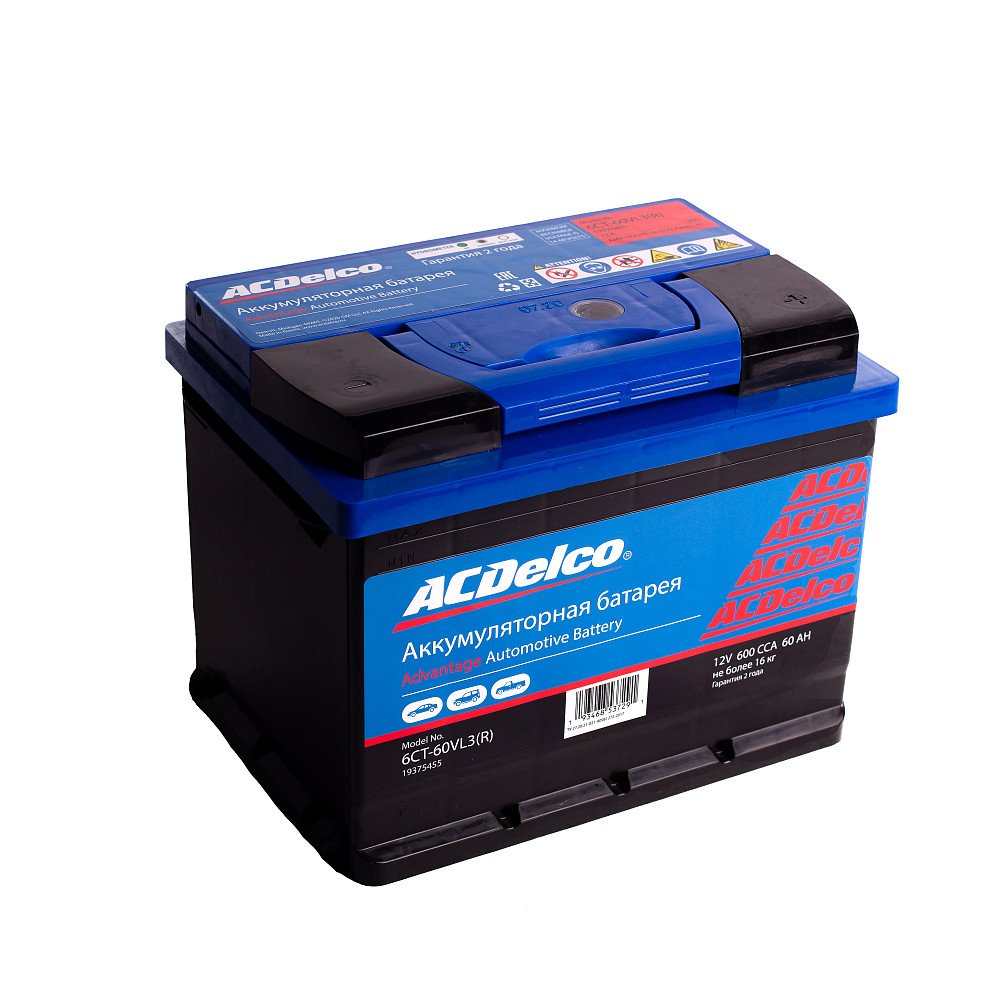 Аккумулятор ACDelco Advantage 6CT-60VL3(R) 12V 60Ah 600A R+