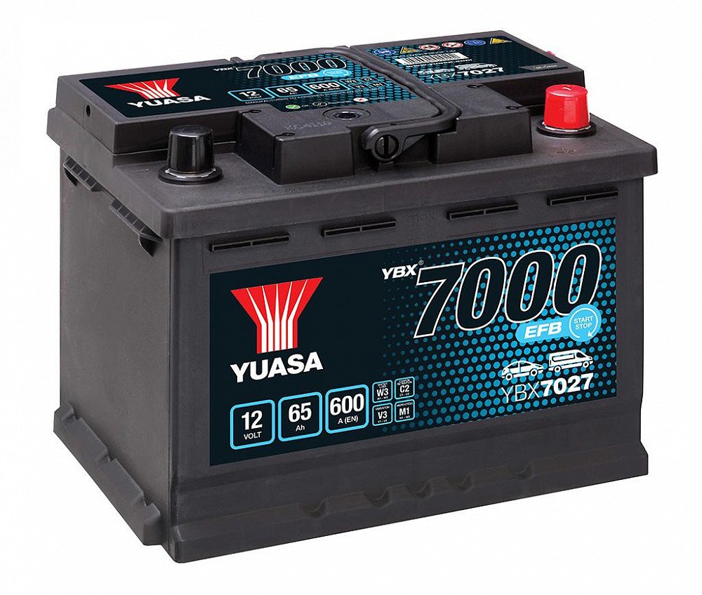 Аккумулятор Yuasa EFB Start-Stop YBX7027 12V 65Ah 600A R+