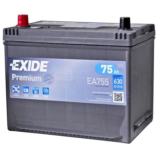 Аккумулятор Exide Premium EA755 12V 75Ah 630A L+