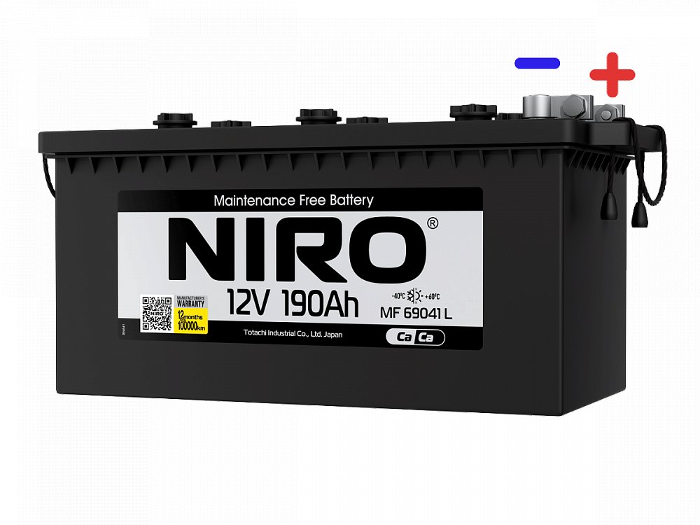 Аккумулятор Niro MF 69041 L 12V 190Ah 1150-1265A R+