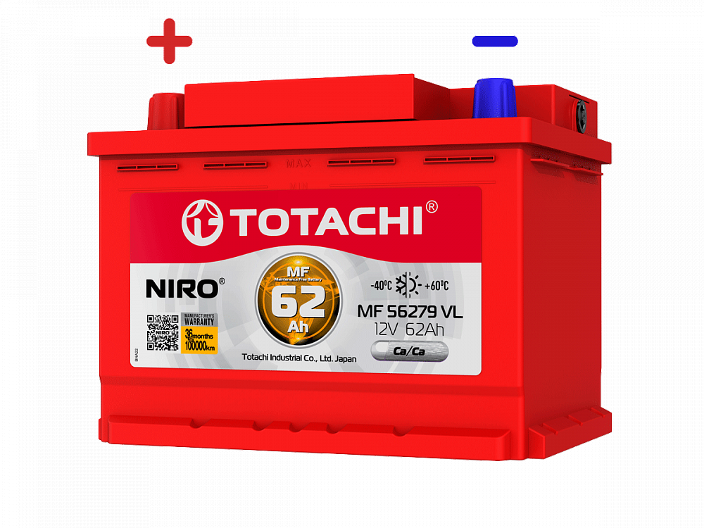 Аккумулятор Totachi Niro MF 56279 VL 12V 62Ah 560-660A L+