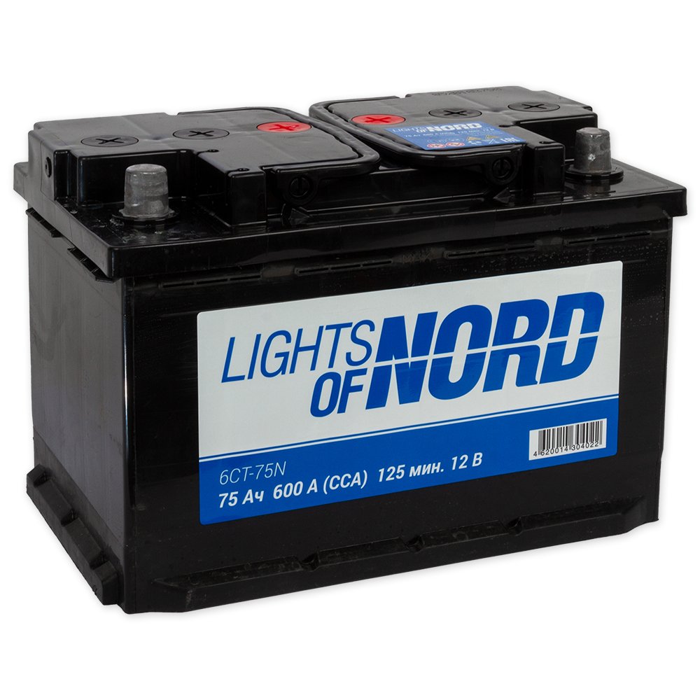 Аккумулятор Lights of Nord 6CT-75N 12V 75Ah 600A L+