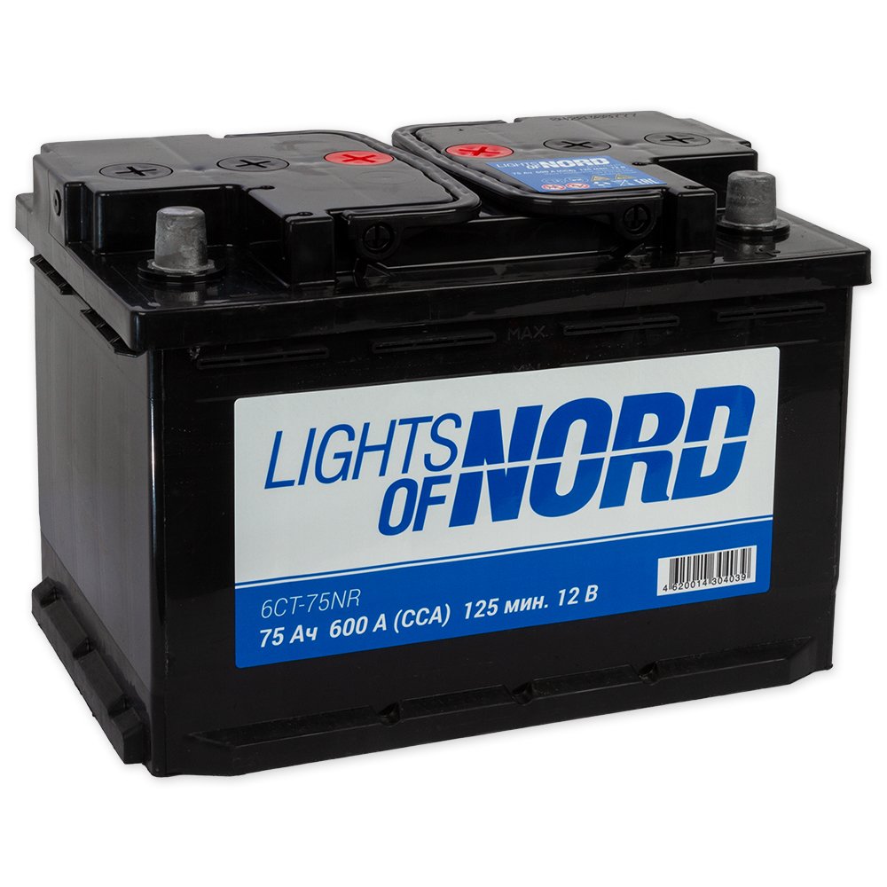 Аккумулятор Lights of Nord 6CT-75NR 12V 75Ah 600A R+